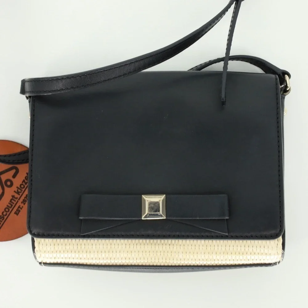 Kate Spade Holly Street Straw Rubie Leather Handbag‎ Crossbody Magnetic closure